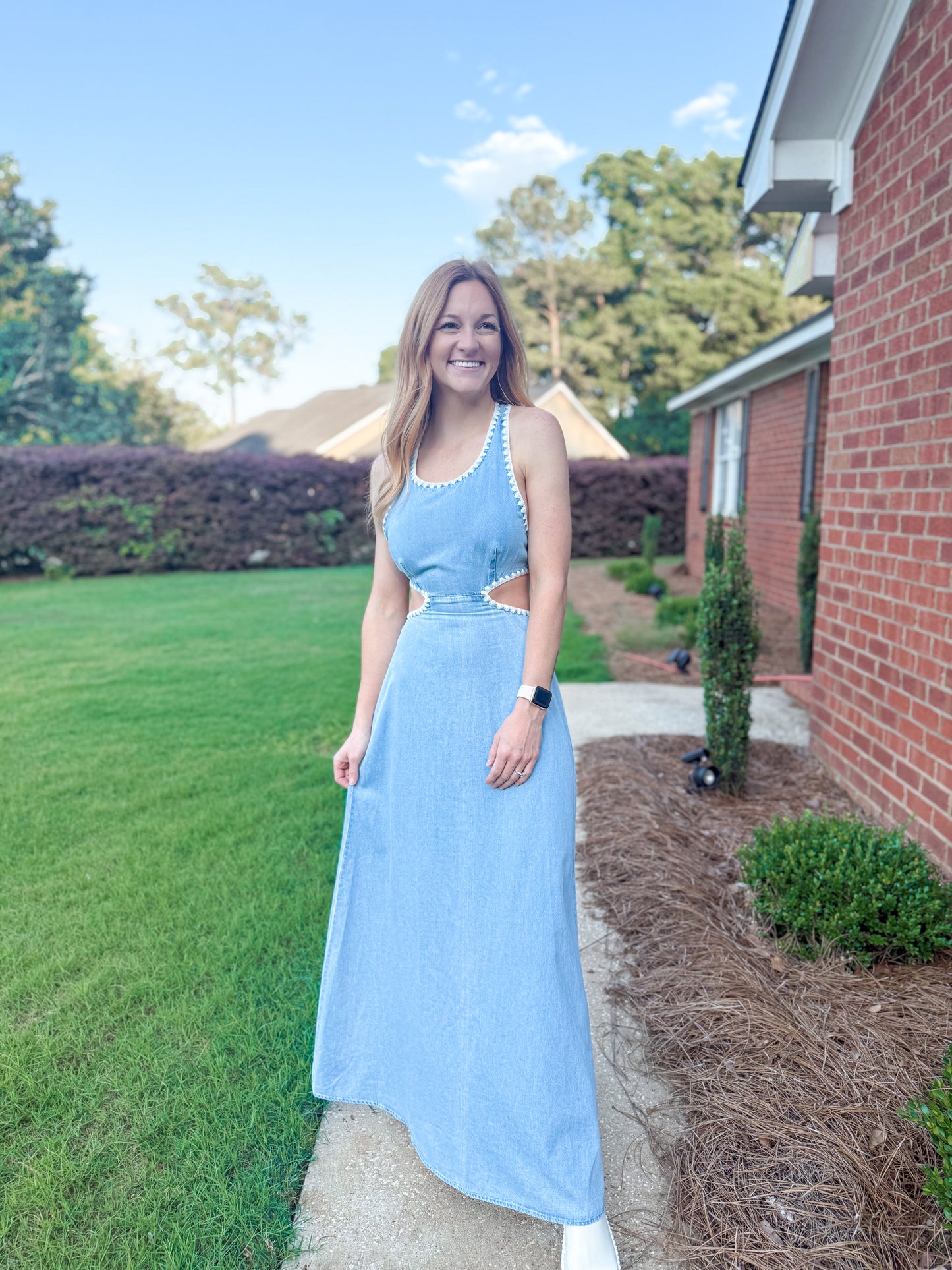 Lucky You Denim Maxi Dress