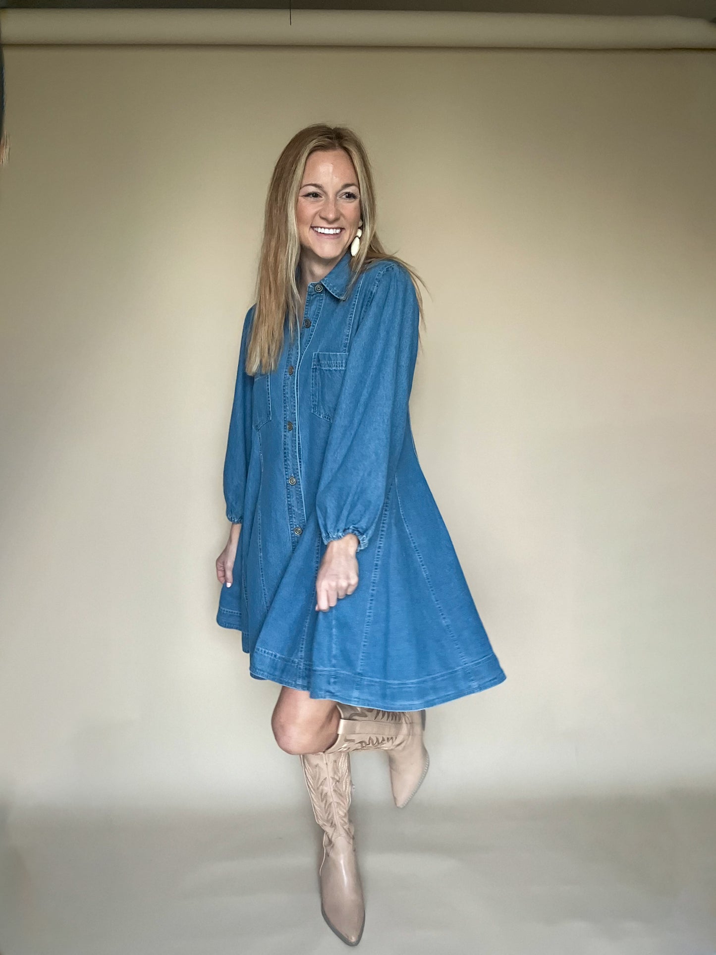 Take Me Away Denim Dress